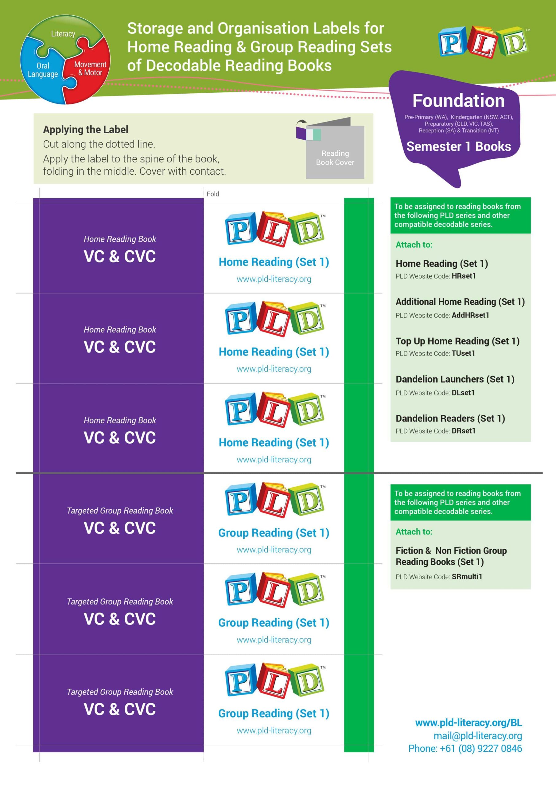 Foundation - Semester 1 - Storage & Organisation Labels for Decodable Reading Books